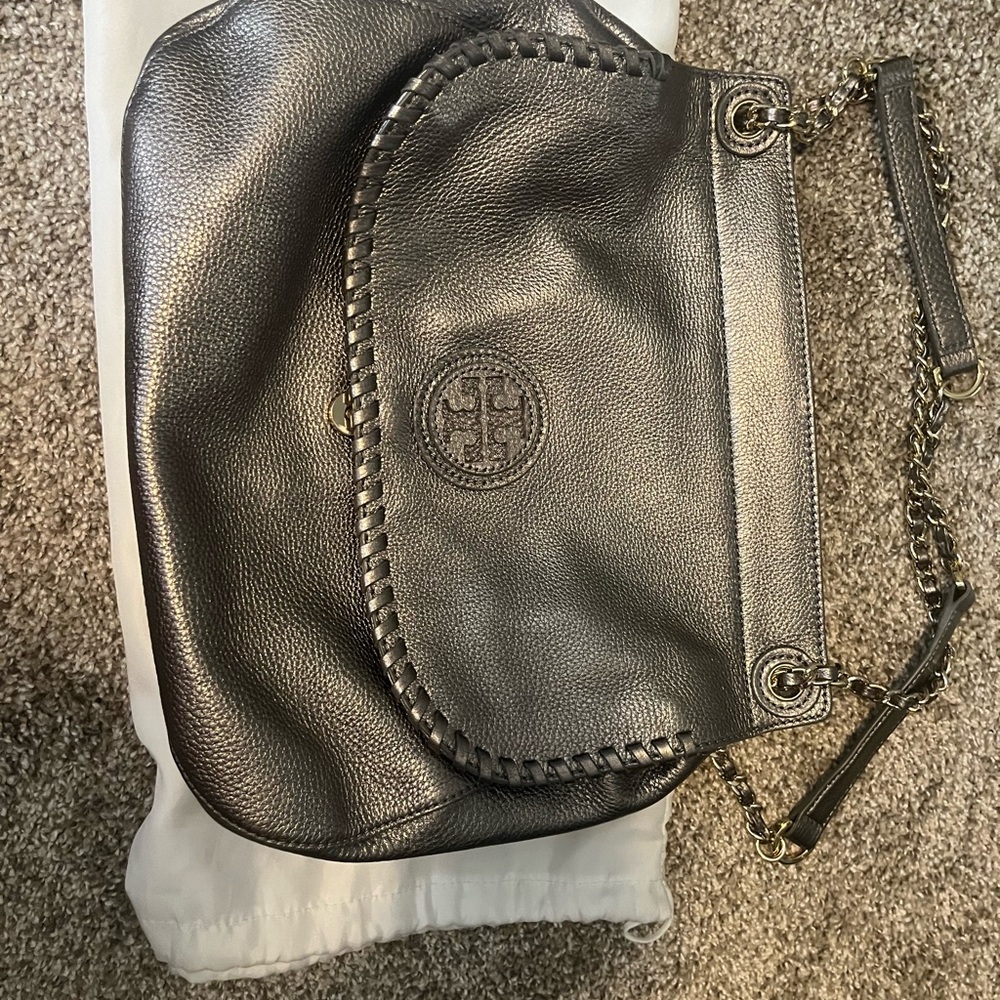 Tory Burch Metallic Black Shoulder Bag
